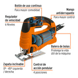 SIERRA CALADORA  550 W  5A VELOCIDAD  VARIABLE  PROFESIONAL TRUPER