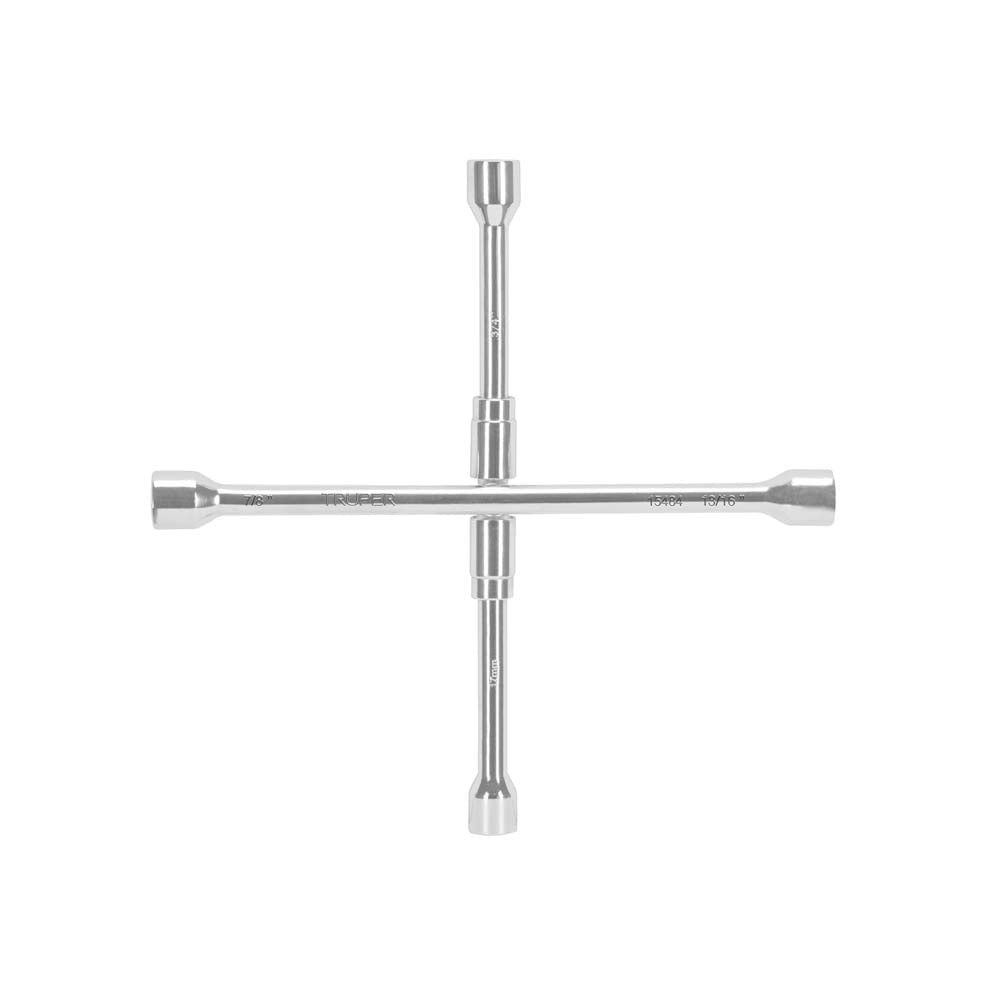 LLAVE CRUZ P/AUTO 14" PLEGABLE (TAM. BOCAS 17MM.-3/4"-13/16"-7/8") LLCR-14X 15484 TRUPER