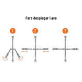 LLAVE CRUZ P/AUTO 14" PLEGABLE (TAM. BOCAS 17MM.-3/4"-13/16"-7/8") LLCR-14X 15484 TRUPER