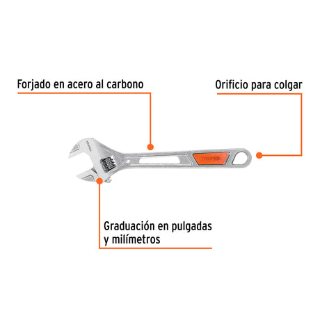 PERICO 10" CROMADO MANGO COMFORTGRIP MCA TRUPER MECANICA