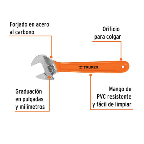 PERICO 12" CROMADO MANGOCOMFORTGRIP MCA TRUPER HERRAMIENTAS