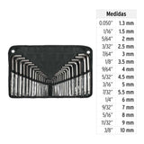 JUEGO DE 30 LLAVES ALLEN STD Y MILIMETRICAS C/ESTUCHE TRUPER