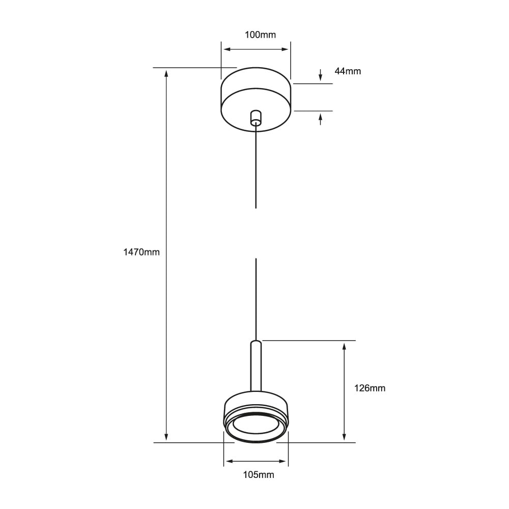 LAMPARA LINEAL COLGANTE LED METAL 1.50M 15W LUZ CALIDA BRILLANTE IRC90 NO ATENUABLE BCO