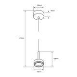 LAMPARA LINEAL COLGANTE LED METAL 1.50M 15W LUZ CALIDA BRILLANTE IRC90 NO ATENUABLE BCO