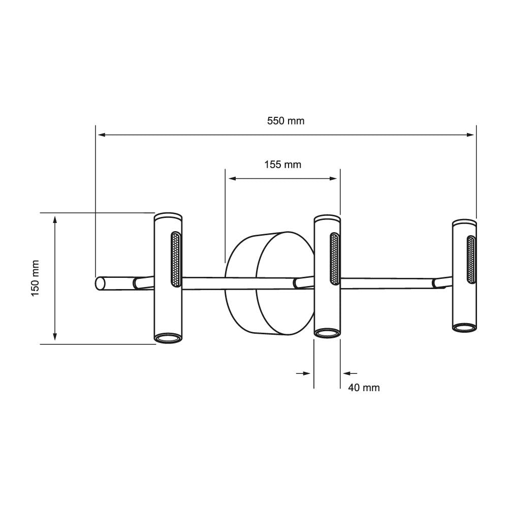 LAMPARA DE PARED ARBOTANTE LED 15W LUZ CALIDA BRILLANTE DIRECTA/INDIRECTA DIRIGIBLE IRC90 NO ATENUABLE NGO