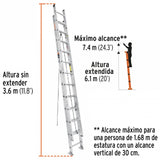 ESCALERA DE EXTENSION TIPO III 24 PELDAÑOS TRUPER