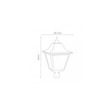 FAROL PUNTA POSTE 60W MAX E26 GRANDE NEGRO CALUX