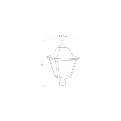 FAROL PUNTA POSTE 60W MAX E26 GRANDE NEGRO CALUX