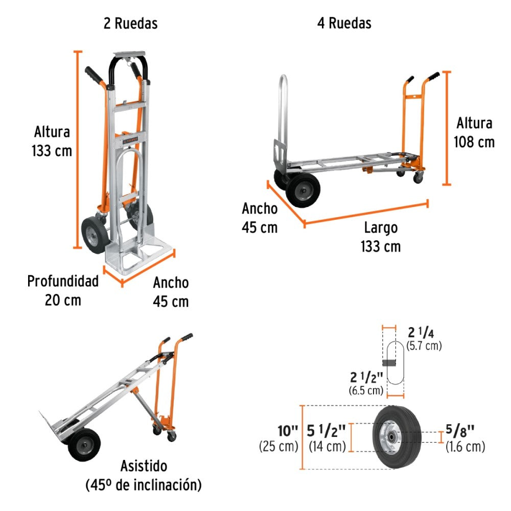 DIABLO CNVERTIBLE DE ALUMINIO 3 EN 1 DIA-350A3 MCA TRUPER