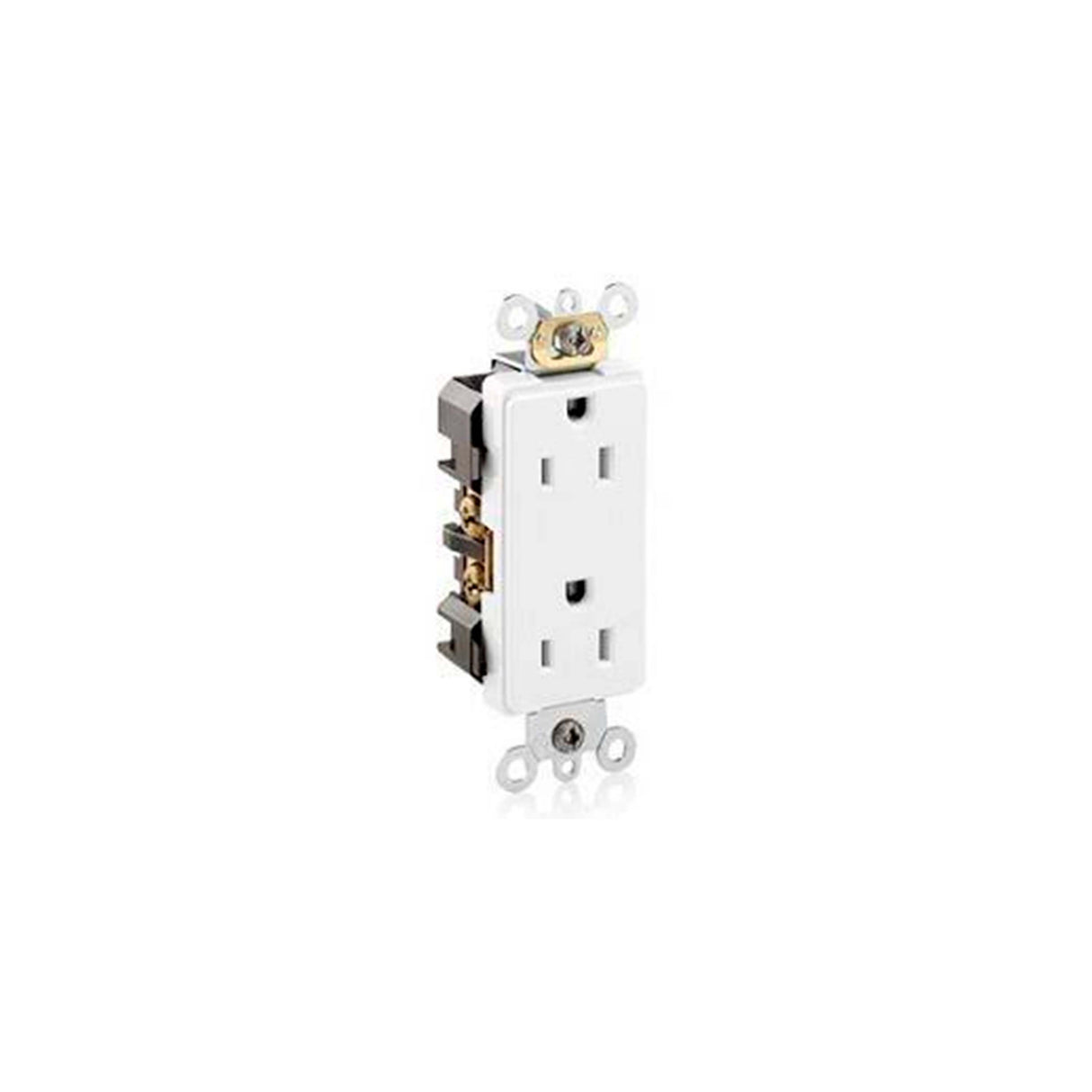 CONT. DUPLEX DECORA PLUS IND. 2F-3H 15A/125V. LAT. Y POST. BLANCO SIN PLACA 16262-00W LEVITON