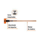 MARRO OCTAGONAL 6 LB.(2.7KG.) MANGO DE MADERA 36" (90CMS.) MD-6M 16509 TRUPER *** OFRECER 1436G ***