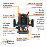 REBAJADORA INDUSTRIAL 1-3/4 HP 1200W TRUPER MECANICA