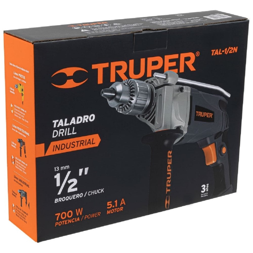 TALADRO 1/2" 700W INDUSTRIAL TRUPER
