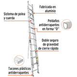 ESCALERA DE EXTENSION TIPO II 24 PELDAÑOS 175KG TRUPER