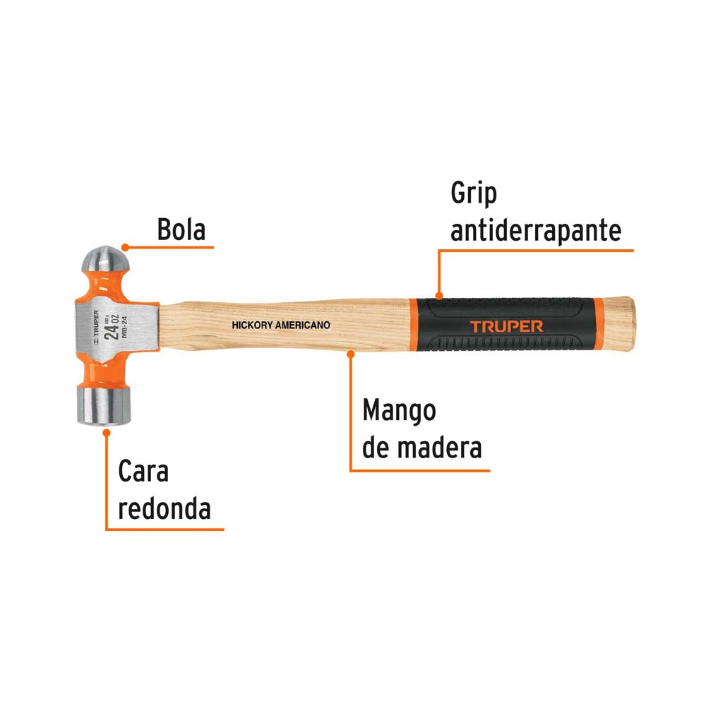 MARTILLO DE BOLA 24 OZ MCA TRUPER CARPINTERIA