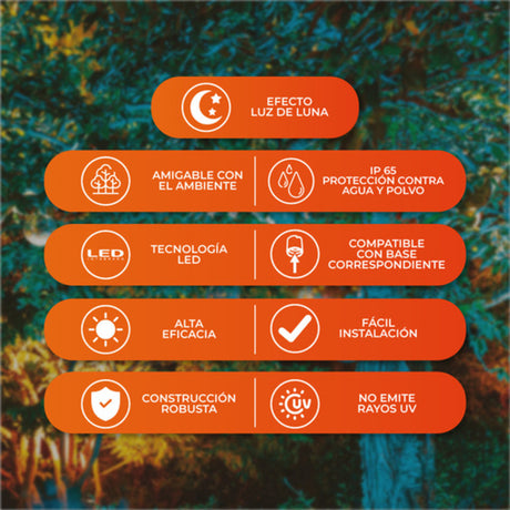 FOCO LED TECNOLITE PAR38 16W LUZ DE LUNA COLOR VERDE IP65 BASE E27