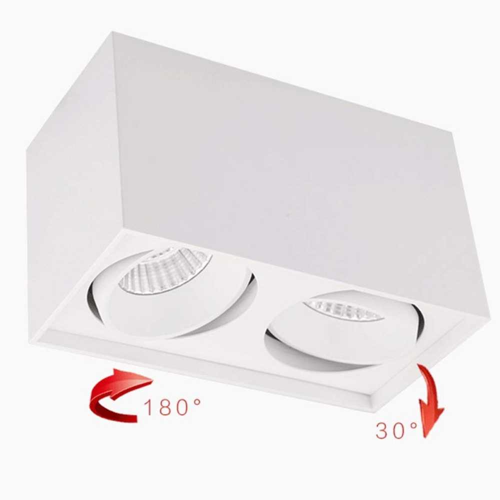 LAMPARA SPOT LED SOBREPONER 16W LUZ CALIDA BRILLANTE IRC90 DISE?O DIRIGIBLE GIROSCOPIO NO ATENUABLE BCO