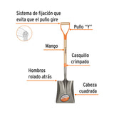 PALA CLASSIC CUADRADA PUÑO "Y" MANGO 31"  TRUPER CONSTRUCCION