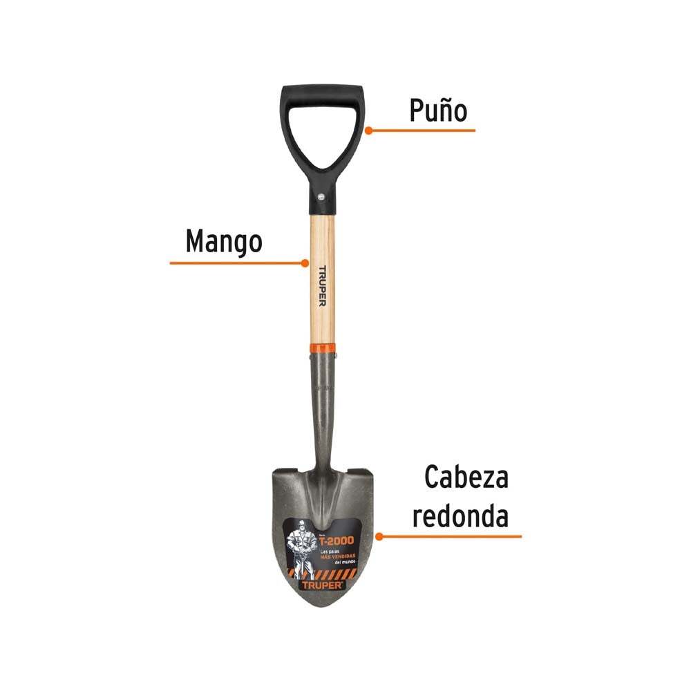 PALA CAJUELERA REDONDA PUÑO "D" TRUPER CONSTRUCCION