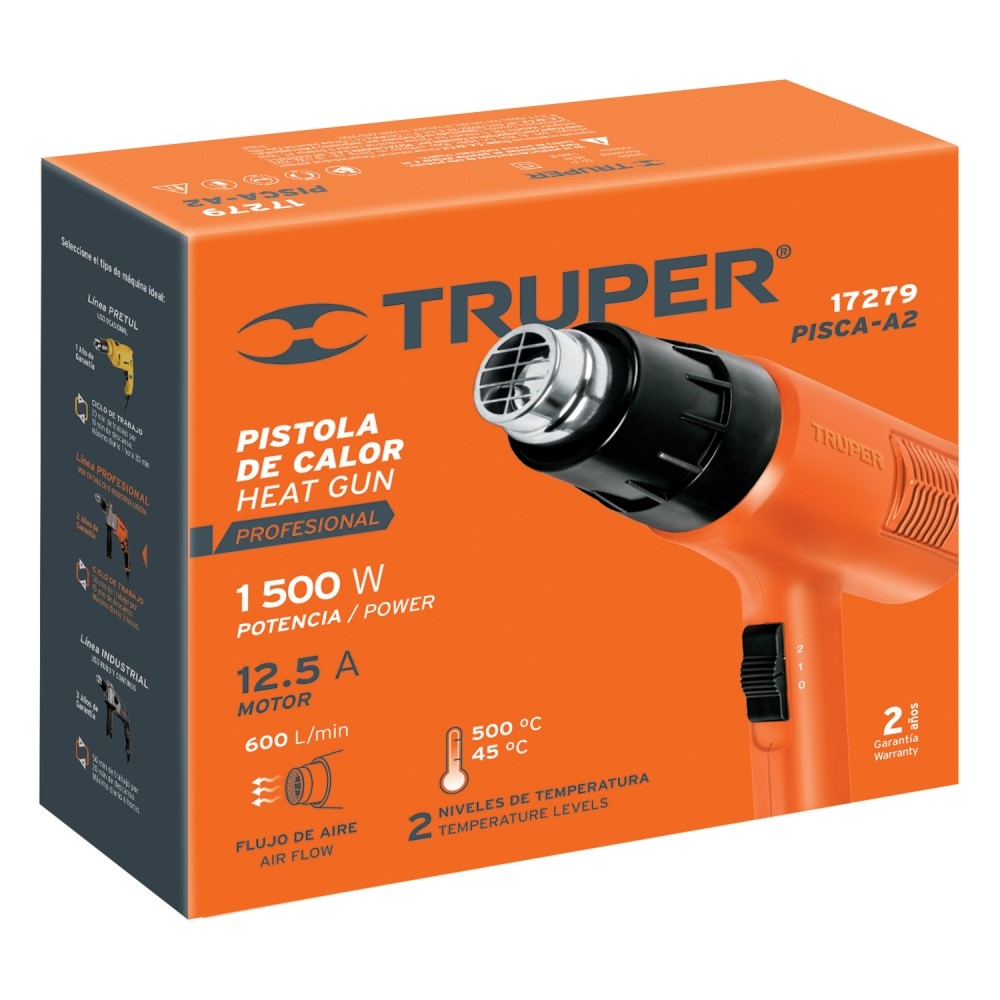 PISTOLA DE CALOR PROFESIONAL 1500W TRUPER PISCA-A2