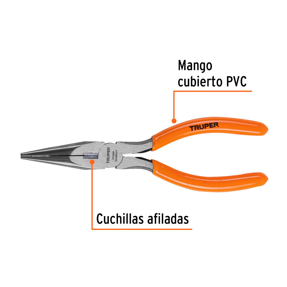 PINZA PUNTA Y CORTE 7" MANGO VINIL T203-7 TRUPER MECANICA