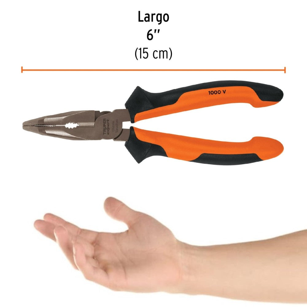 Pinza punta curva de 6 pulgadas, mango COMFORT GRIP, TRUPER