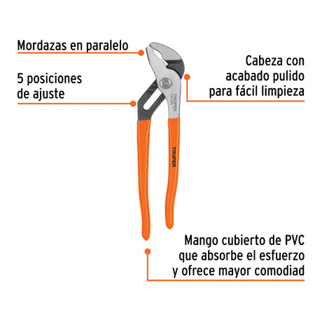 PINZA DE EXTENSION 10" MANGO DE VINIL MCA TRUPER MECANICA