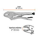 PINZA DE PRESION 10" MORDAZA CURVA MCA TRUPER MECANICA
