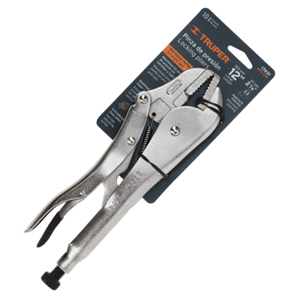 PINZA DE PRESION 12" MORDAZA RECTA TRUPER *** OFRECER PR12 ***