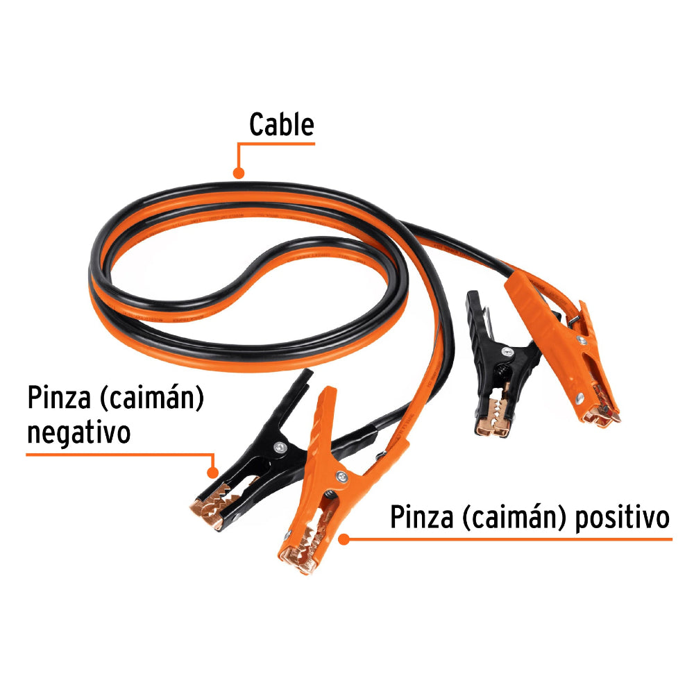CABLES PASA CORRIENTE CAL. 8 AWG (8MM2) 3 MTS. 225A. C/FUNDA CAP-3008T 17543 TRUPER