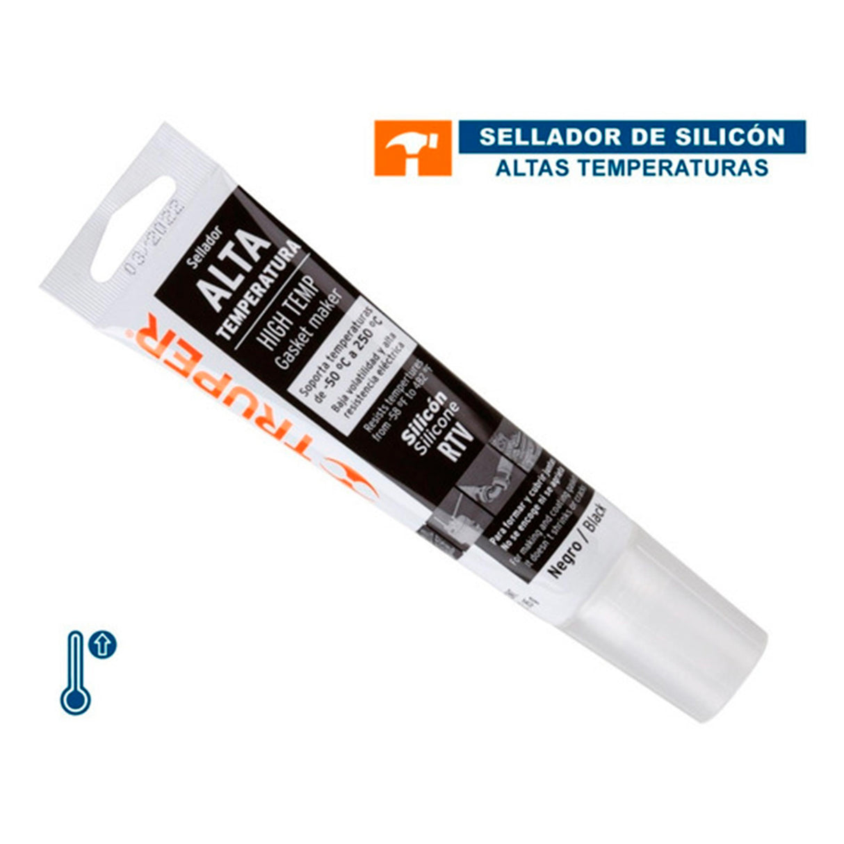 SELLADOR PARA ALTAS TEMPERATURAS SILICON NEGRO 85 GR MCA TRUPER MECANICA