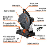 TRONZADORA / CORTADORA DE METALES 14" INDUSTRIAL 2200 W MCA TRUPER MECANICA *** OFRECER CM714B ***