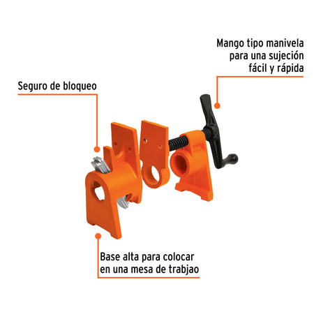 SARGENTO PARA TUBO DE HASTA 3/4" MCA TRUPER CARPINTERIA