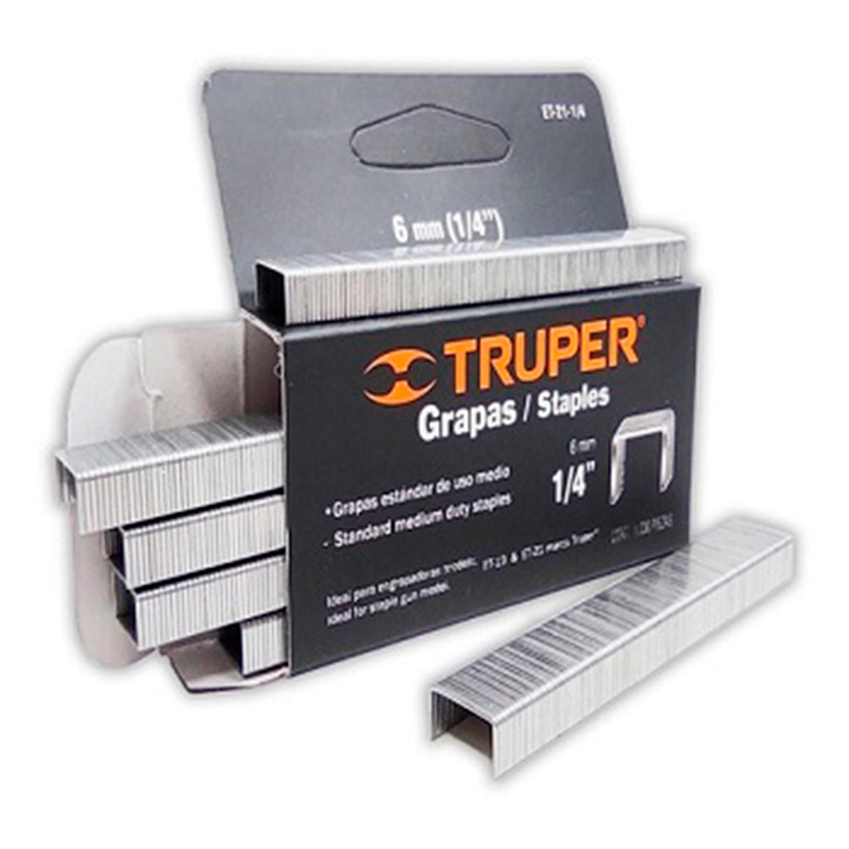 CAJA 1000 GRAPAS PARA ENGRAPADORA TRABAJO PESADO 1/4" (6MM) LARGO ET-50-1/4 17965 TRUPER