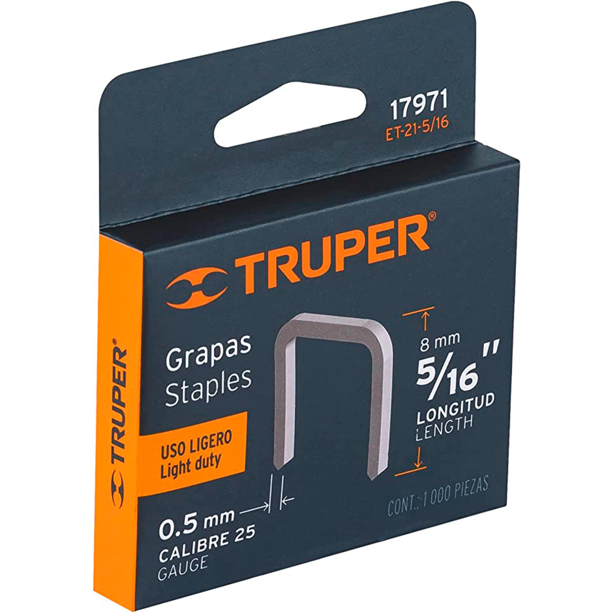 GRAPAS PARA ET-50 5/16" CAJA CON 1000 PIEZAS MCA TRUPER CARPINTERIA