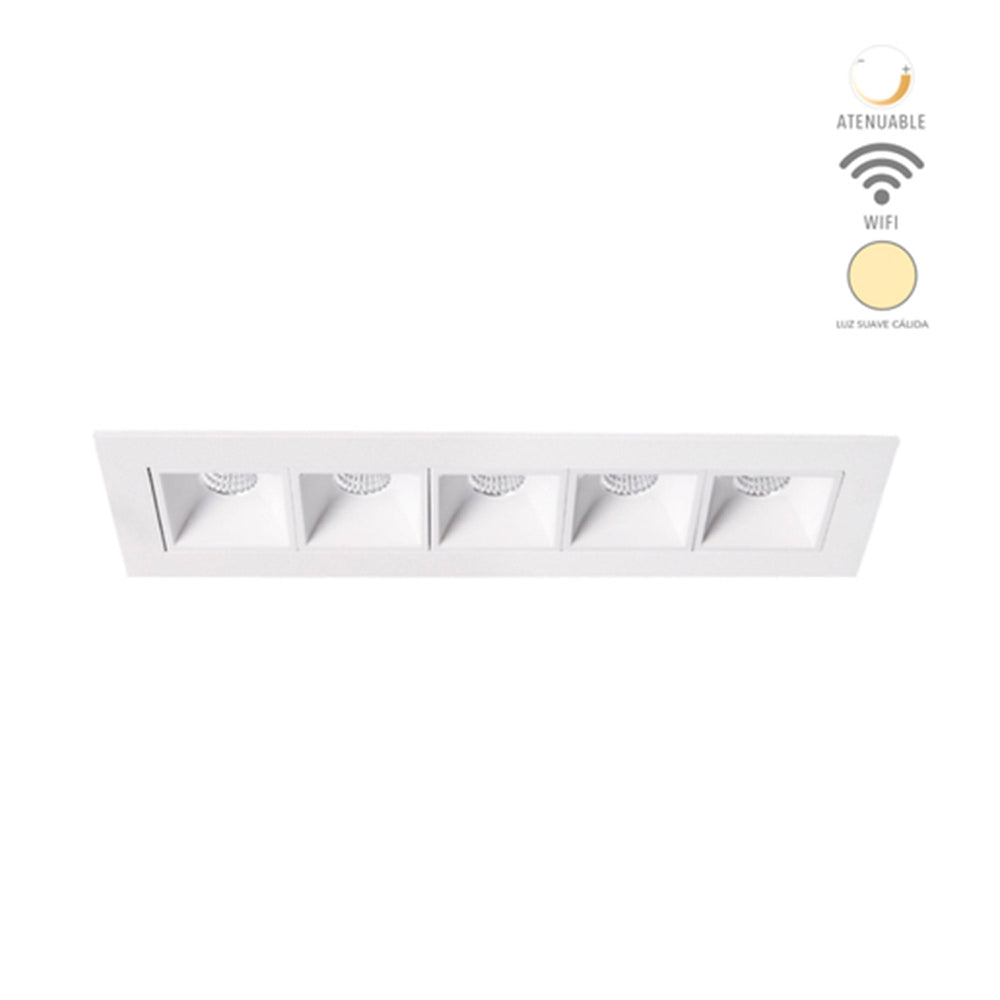 LÁMPARA EMPOTRABLE LED TECNOLITE LUCIDA IV SMART 17W LUZ SUAVE CÁLIDA ATENUABLE COMPATIBLE CON APP MÓVIL Y ASISTENTES DE VOZ BLANCO