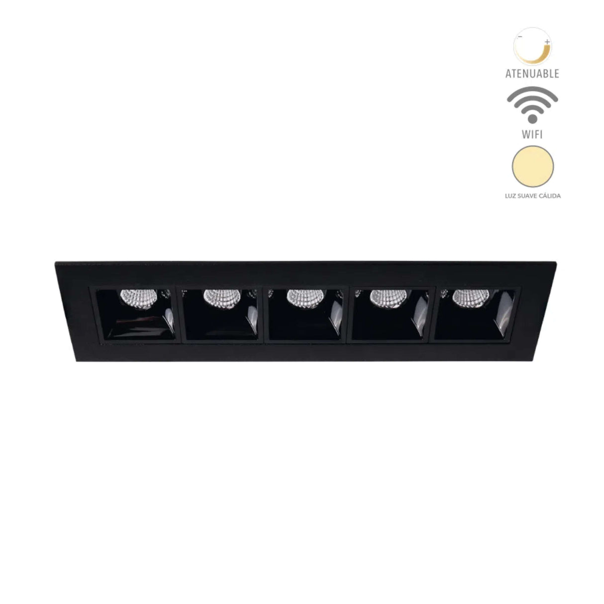 LAMPARA EMP. LED LUCIDA IV SMART 17W. LUZ SUAVE CALIDA ATENUABLE COMPATIBLE APP Y ASISTENTE VOZ NEGRO *** EXHIBIDO ***