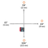 LLAVE CRUZ P/AUTO 20" C/ENTRADA P/DADO 1/2" (TAM. BOCAS 3/4"-13/16"-7/8"-1/2") LLCR-20D 18024 TRUPER
