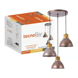 LUMINARIO INT SUSP 3P S/L 100-240V E27 ROSA