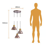 LUMINARIO INT SUSP 3P S/L 100-240V E27 ROSA