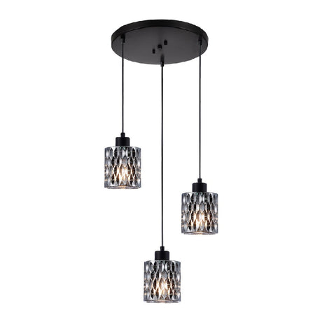LAMPARA COLGANTE DE CRISTAL 1.71 M DE ALTURA POTENCIA MAX. 180 W 3 BASES E27 NO INCLUYE FOCOS