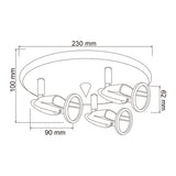 LUMINARIO INTERIOR SOBREP/TECHO 18W 100-240V GU10X3 SATINADO TECNOLITE *** EXHIBIDO ***