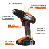 TALADRO INALAMBRICO 1/2" 20V PROFESIONAL TRUPER  TALI-20A