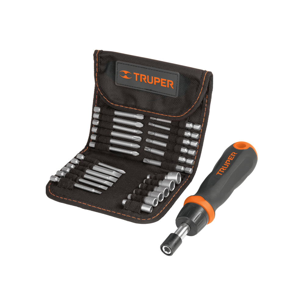 JUEGO DE DESARMADOR TIPO MATRACA 24 PZ JDM-26 TRUPER MECANICA