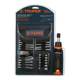 JUEGO DE DESARMADOR TIPO MATRACA 24 PZ JDM-26 TRUPER MECANICA