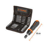 JUEGO DE DESARMADOR TIPO MATRACA 24 PZ JDM-26 TRUPER MECANICA