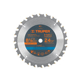 DISCO SIERRA P/MADERA 8-1/4" 24 DIENTES CENTRO 5/8" MCA TRUPER CARPINTERIA