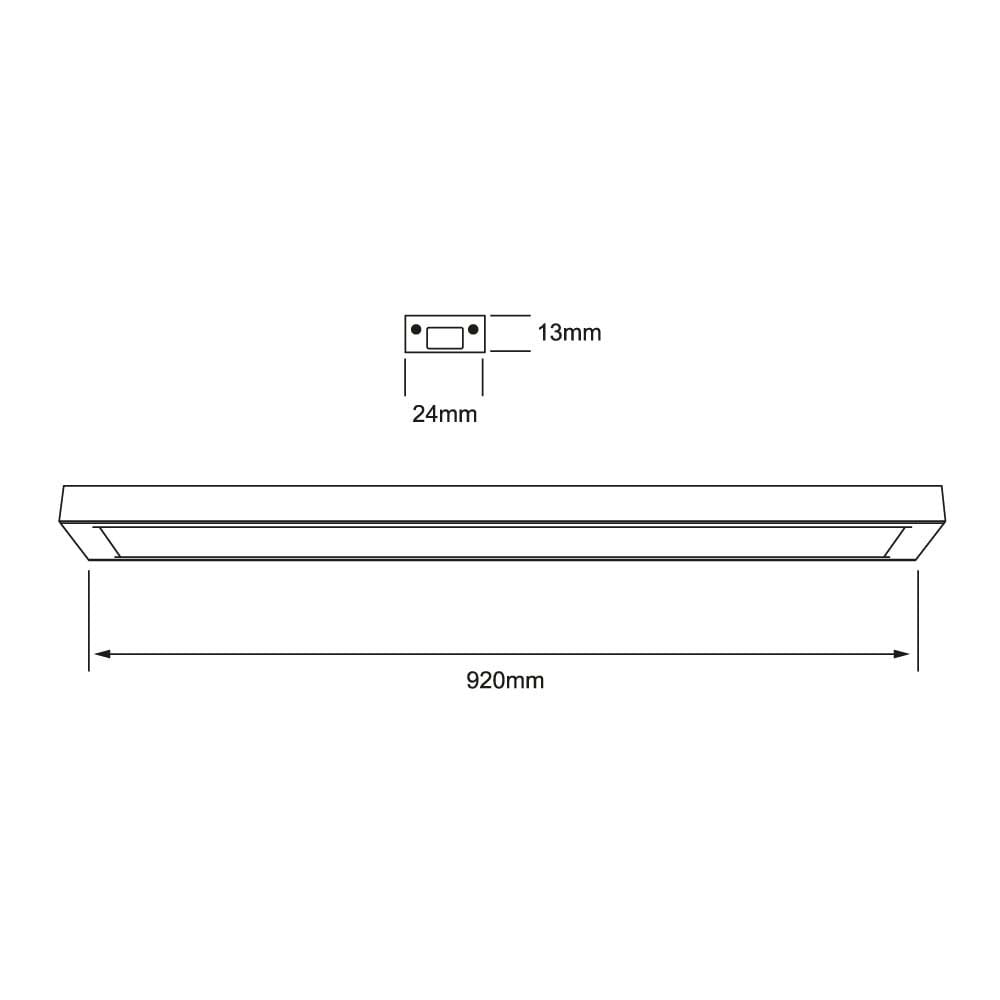 INTERIOR REGLETA LED 18W 3000K NEGRO