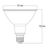FOCO PAR38 LED 18 W BASE E27 LUZ CALIDA BRILLANTE MULTIVOLTAJE IP65 NO ATENUABLE