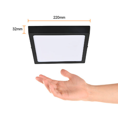 LUM LED SOBREPONER CUADRADO 18W 3000K 100-240V NEGRO